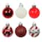 7 Pack 1.5" Red & White Polka Dot & Striped Shatterproof Ball Ornaments by Ashland®